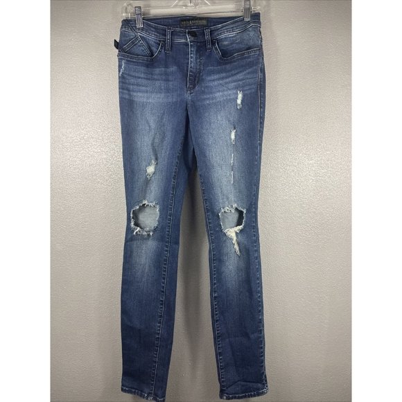 Rock & Republic Women's Skinny Jeans - Distressed Embellished - Size 6 - Picture 1 of 8